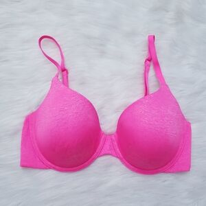 Victorias Secret Hot Pink Heathered Uplift Semi Demi 36D